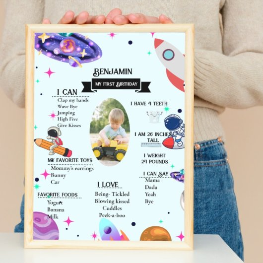 宇宙飛行士ロケット惑星と宇宙空間マイルストーン ポスター