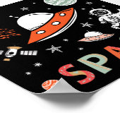 宇宙飛行士ロケット船惑星 ポスター (角)