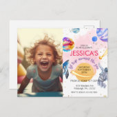 宇宙飛行士ロケット船惑星 ポストカード (正面/裏面)