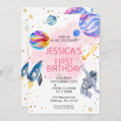 宇宙飛行士ロケット船惑星 招待状 (正面/裏面)