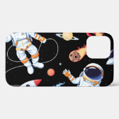 宇宙飛行士ロケット:ヴィンテージ宇宙シームレスパターン Case-Mate iPhoneケース (裏面 (横))