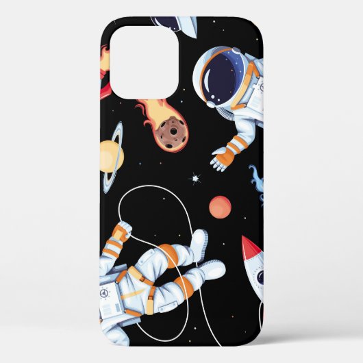 宇宙飛行士ロケット:ヴィンテージ宇宙シームレスパターン Case-Mate iPhoneケース (裏面)