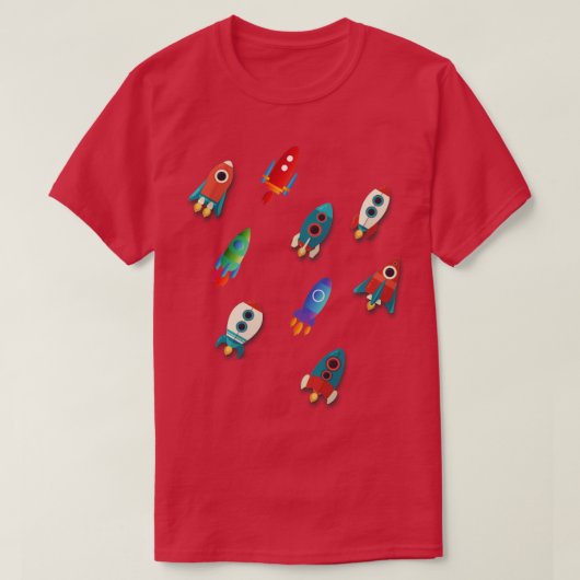 宇宙飛行士ロケット Tシャツ (デザイン正面)