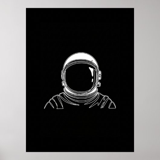 宇宙飛行士ワンラインアートプリント ポスター (正面)
