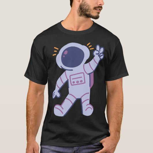 宇宙飛行士与えの平和のサイン Tシャツ (正面)