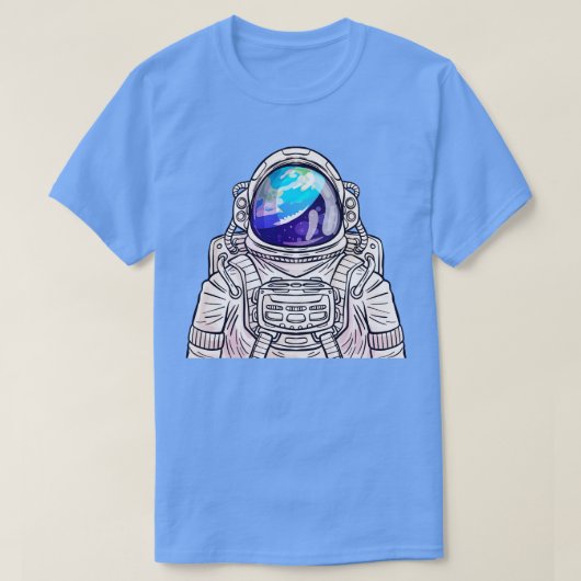 宇宙飛行士地球反射 Tシャツ (デザイン正面)