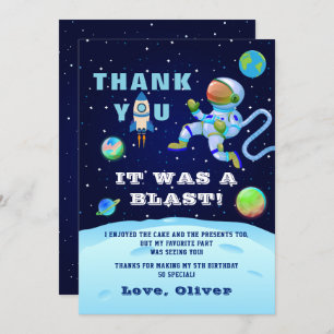 宇宙飛行士地球宇宙誕生日 サンキューカード