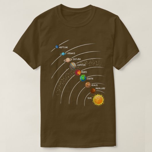 宇宙飛行士太陽の惑星システム宇宙天文学 Tシャツ (デザイン正面)