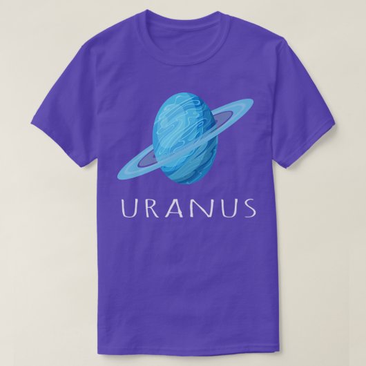 宇宙飛行士太陽の惑星システム，宇宙愛好家Uranu Tシャツ (デザイン正面)