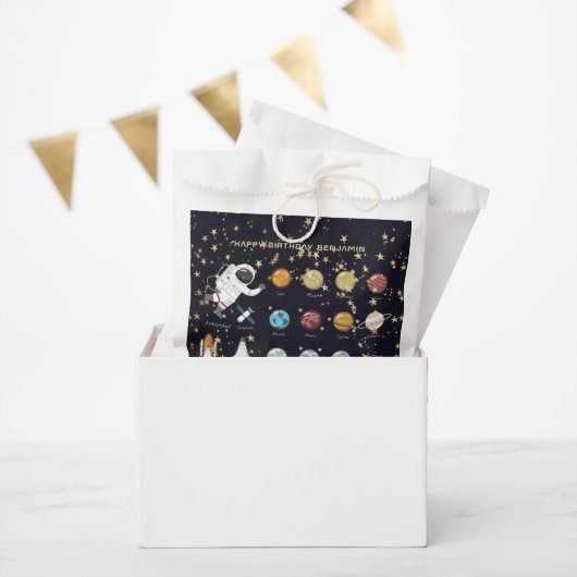 宇宙飛行士太陽の系モノグラム文字グリッタークール フェイバーバッグ (パーティー)