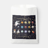 宇宙飛行士太陽の系モノグラム文字グリッタークール フェイバーバッグ (正面)