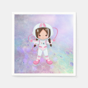 宇宙飛行士女子の宇宙空間 スタンダードカクテルナプキン