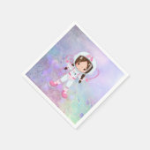 宇宙飛行士女子の宇宙空間 スタンダードカクテルナプキン (角)