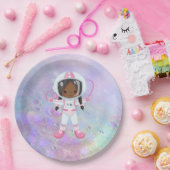 宇宙飛行士女子の宇宙空間 ペーパープレート (パーティー)