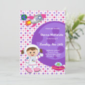 宇宙飛行士女子誕生日テーマ 招待状 (スタンド正面)