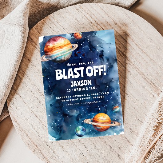 宇宙飛行士子供の誕生日パーティー招待状 招待状