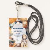 宇宙飛行士宇宙のまわりにFirst Trip The Sun ID Card バッジ (裏面ランヤード)