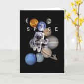 宇宙飛行士宇宙の太陽のミッション系惑星 カード (黄色い花)