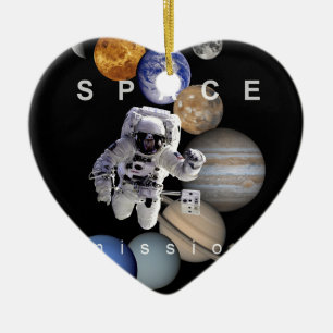 宇宙飛行士宇宙の太陽のミッション系惑星 セラミックオーナメント