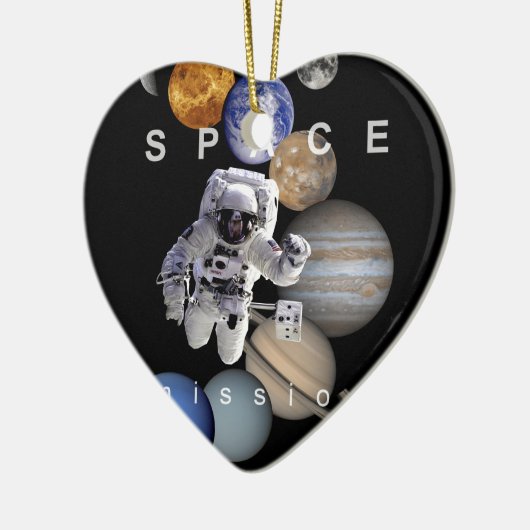 宇宙飛行士宇宙の太陽のミッション系惑星 セラミックオーナメント (左)