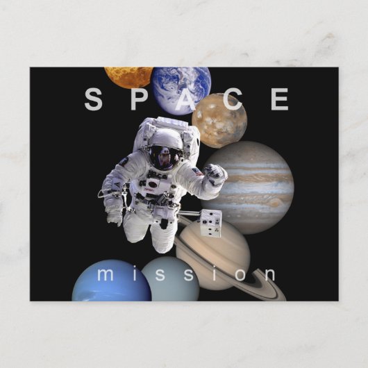宇宙飛行士宇宙の太陽のミッション系惑星 ポストカード (正面)