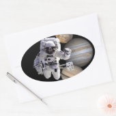 宇宙飛行士宇宙の太陽のミッション系惑星 楕円形シール (封筒)