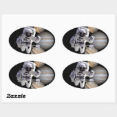 宇宙飛行士宇宙の太陽のミッション系惑星 楕円形シール (シート)