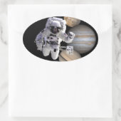 宇宙飛行士宇宙の太陽のミッション系惑星 楕円形シール (バッグ)