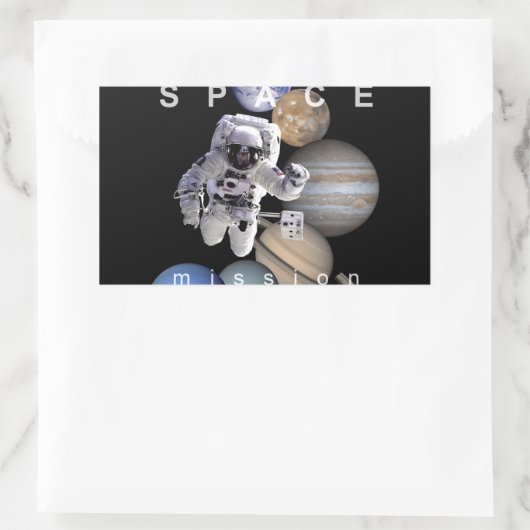 宇宙飛行士宇宙の太陽のミッション系惑星 長方形シール (バッグ)