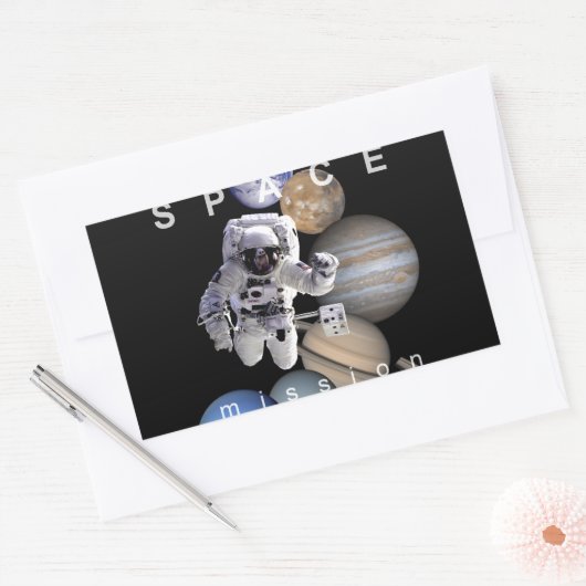 宇宙飛行士宇宙の太陽のミッション系惑星 長方形シール (封筒)