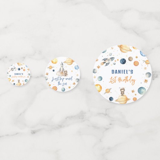 宇宙飛行士宇宙の最初の誕生日パーティー コンフェッティ (正面)