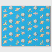 宇宙飛行士宇宙をテーマにした誕生日 ラッピングペーパー (フラット)