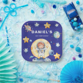 宇宙飛行士宇宙をテーマカスタムにした誕生日パーティー ペーパープレート (パーティー)