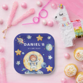 宇宙飛行士宇宙をテーマカスタムにした誕生日パーティー ペーパープレート (パーティー)