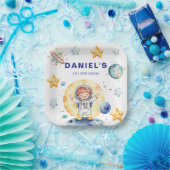 宇宙飛行士宇宙をテーマカスタムにした誕生日パーティー ペーパープレート (パーティー)