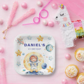 宇宙飛行士宇宙をテーマカスタムにした誕生日パーティー ペーパープレート (パーティー)