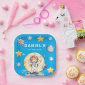 宇宙飛行士宇宙をテーマカスタムにした誕生日パーティー ペーパープレート (パーティー)