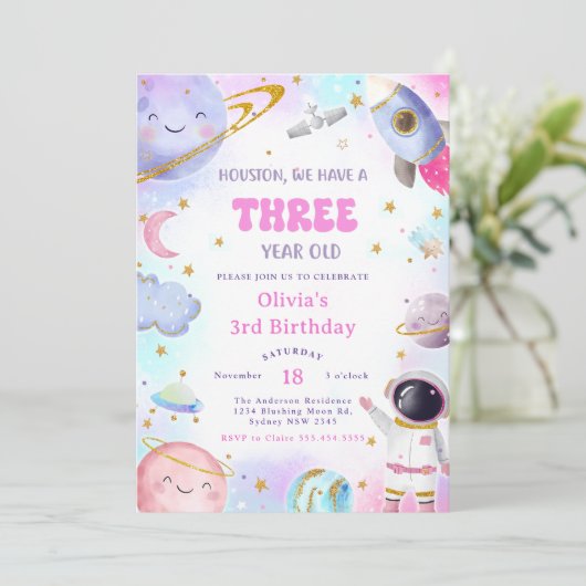宇宙飛行士宇宙カウントダウン第3バースデームーン 招待状 (スタンド正面)
