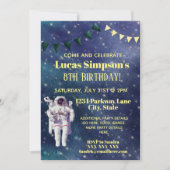 宇宙飛行士宇宙キッズスターズ銀河系誕生日 招待状 (正面)