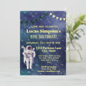 宇宙飛行士宇宙キッズスターズ銀河系誕生日 招待状 (スタンド正面)