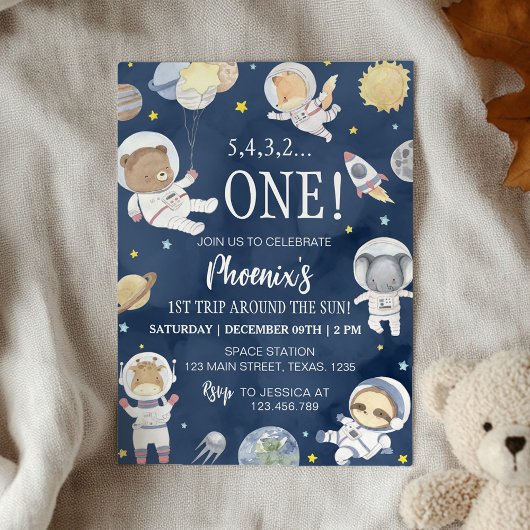 宇宙飛行士宇宙サファリ誕生日 招待状