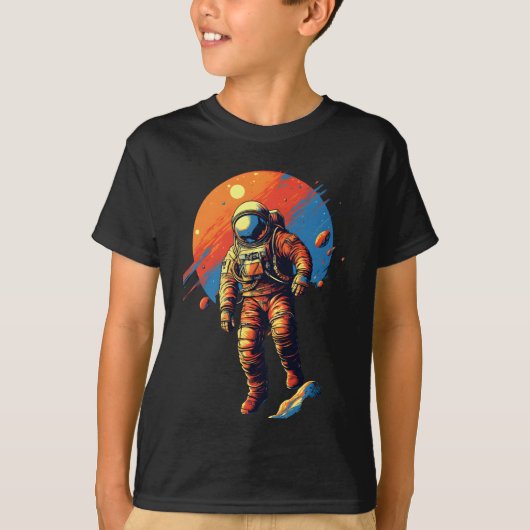 宇宙飛行士宇宙シャ子供へツ Tシャツ (正面)