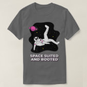 宇宙飛行士宇宙スーツ、宇宙ウォーカー、スーツとブー Tシャツ (デザイン正面)