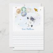 宇宙飛行士宇宙タイムカプセル1stバースデーカード 招待状 (正面)