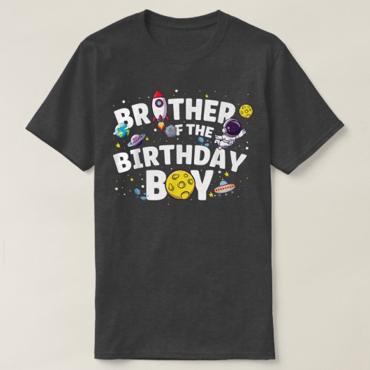 宇宙飛行士宇宙テーマパーティーブラザー・オブ・ザ・誕生日 Tシャツ (デザイン正面)