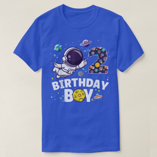 宇宙飛行士宇宙テーマパーティー2歳誕生日B Tシャツ (デザイン正面)