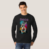 宇宙飛行士宇宙ディスコ踊りノベルティグラフィックカッコいい Tシャツ (正面フル)