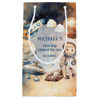 宇宙飛行士宇宙ファーストトリップのまわりにザ・サン抱き枕 スモールペーパーバッグ