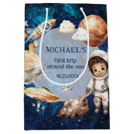 宇宙飛行士宇宙ファーストトリップのまわりにザ・サン抱き枕 ミディアムペーパーバッグ