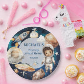 宇宙飛行士宇宙ファーストトリップのまわりにザ・サン誕生日 ペーパープレート (パーティー)